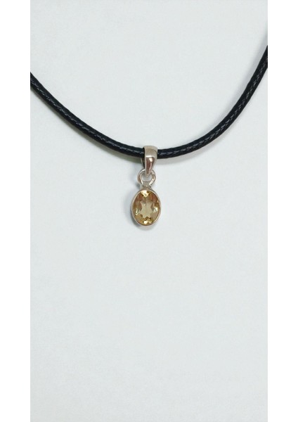 Doğal Sitirin Taşlı 925 Ayar Gümüş Kolye | 1,5 cm Zarif El Işçiliği Takı fırsatları