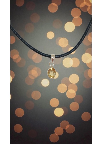 Doğal Sitirin Taşlı 925 Ayar Gümüş Kolye | 1,5 cm Zarif El Işçiliği Takı indirimleri