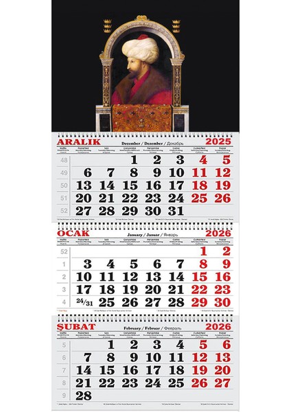 2026 Yılı Gemici Takvimi-Fatih Sultan Mehmed Han