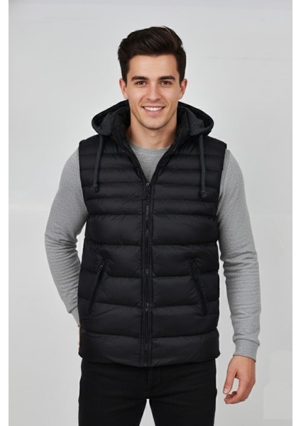 Erkek Kapüşonlu Spor Yelek 4300 BGL-ST04895