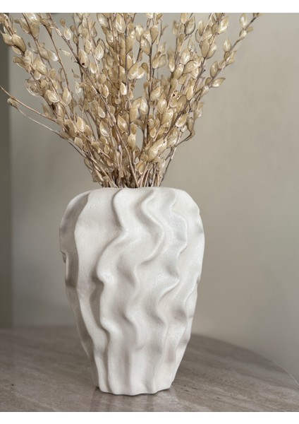 Dokulu Dalga Seramik Vazo