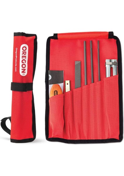 Evrensel Zincirli Testere Alanı Bileme Seti – 5/32 Inç, 3/16 Inç ve 7/32 Inç Yuvarlak Törpü, 15,2 cm Düz Törpü, Sap, Dosyalama Kılavuzu ve Seyahat Çantası (617067) Içerir