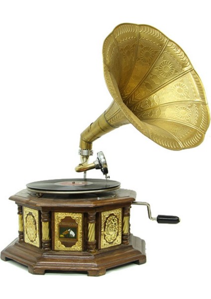 Gramofon Plakçalar 533 Sekizgen Bronz Kakma Kurmalı ASIG523DB