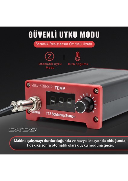 T12 Dijital Isı Ayarlı Havya Lehimleme Istasyonu Makinası 75W indirimleri