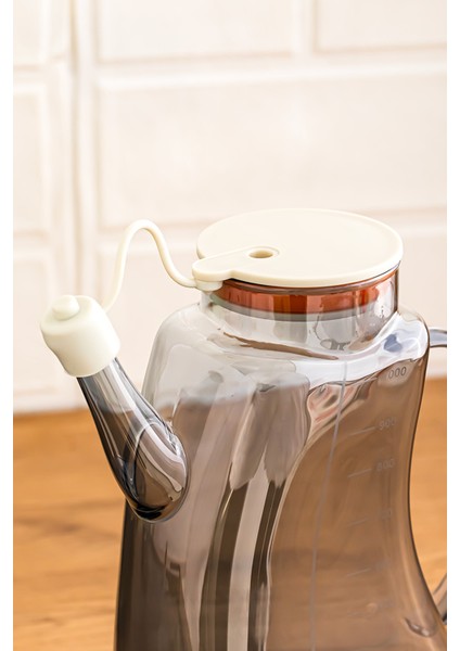 3855-2 Şeffaf Borosilikat Cam Zeytinyağ Şişesi - Yağlık ve Sirkelik Beyaz 1lt fiyatları