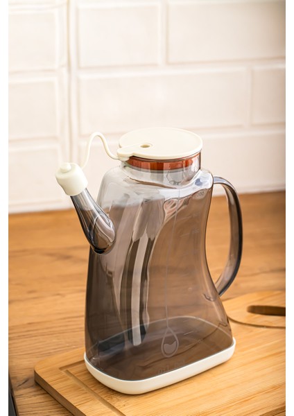 3855-2 Şeffaf Borosilikat Cam Zeytinyağ Şişesi - Yağlık ve Sirkelik Beyaz 1lt modelleri