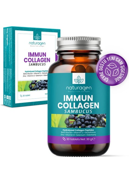 4 Adet Naturagen Kolajen Immun Sambucus(Karamürver)- 30 Tablet - Immune Assist fiyatları