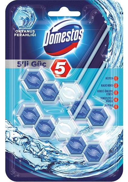 2 Adet Domestos Wc Temizleyici Blok 2x5'li Güç Okyanus Ferahlığı fiyatları