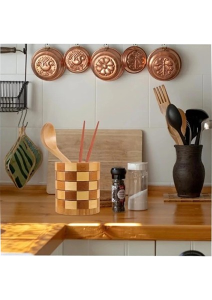 Bambu Kaşıklık, Dekoratif Tezgah Üstü Dik Kaşıklık, Bambu Mutfak Düzenleyici fırsatları