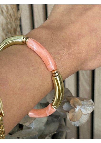 Pembe Lastikli Bileklik