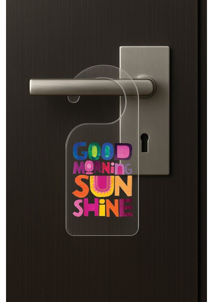 Baskılı Otel Oda Ev Daire Yatak Çocuk Odası Için Desenli Kapı Kolu Askısı Good Morning