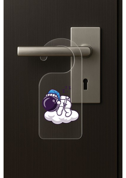 Baskılı Otel Oda Ev Daire Yatak Çocuk Odası Için Desenli Kapı Kolu Askısı Uykucuastronot