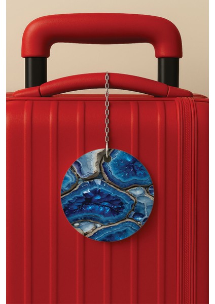 Desenli Baskılı Pleksi Zincir Aparatlı Bavul Etiketi Valiz Etiketi Ametist For Milano