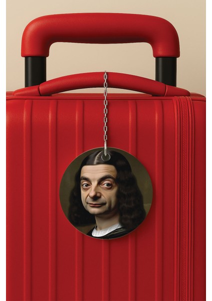 Desenli Baskılı Pleksi Zincir Aparatlı Bavul Etiketi Valiz Etiketi Bean Lisa