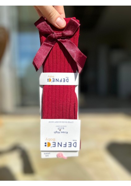 Kız Çocuk Pamuklu Fiyonklu Diz Altı Çorap Seti 4'lü modelleri