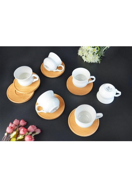 3 Adet Paçi Kahve Fincan Seti 6lı Bambu Altlık fiyatları