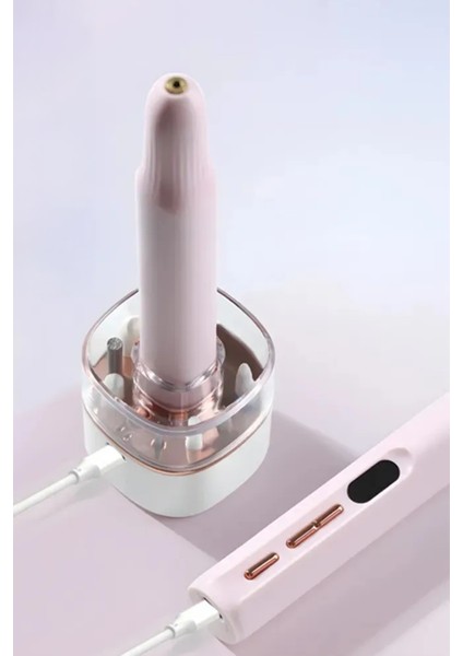 9 Parça Şarjlı Tırnak Freze Seti USB Şarjlı Törpü Seti Uv LED Lamba Profesyonel Manikür Seti Pro indirimleri