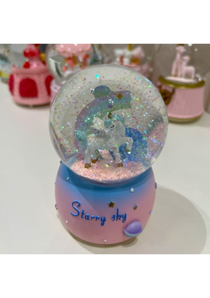 Unicorn Işıklı Müzikli Orta Boy Kar Küresi TKY0398