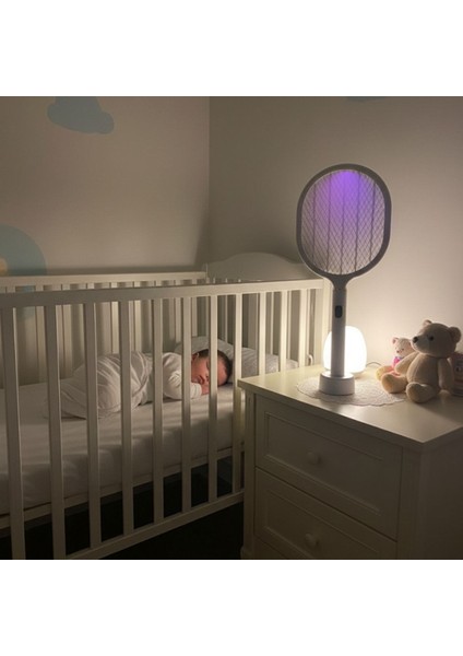 ® USB Şarjlı Beyaz Renk Kendiliğinden Standlı Şarj Göstergeli Uv Işıklı Sinek Öldürme Raketi LTD-718 modelleri