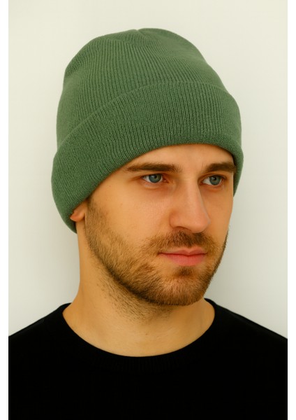 Unisex Triko Örgü Spor Katlamalı Bere Standart