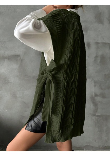 Kadınlar Için Şık Düz Renkli Dik Yaka Yelek - Ayarlanabilir Bağcıklı Ilkbahar Yaz Sonbahar Günlük fiyatları