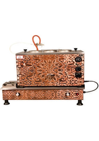 Bakır Turbo Elektrikli Full Otomatik 3 Demlikli 30 Litre Çay Kazanı