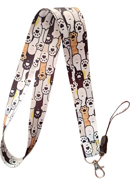 Sevimli Patiler 2 Desenli Boyun Askı Ipi ve Telefon Askısı + Kartlık