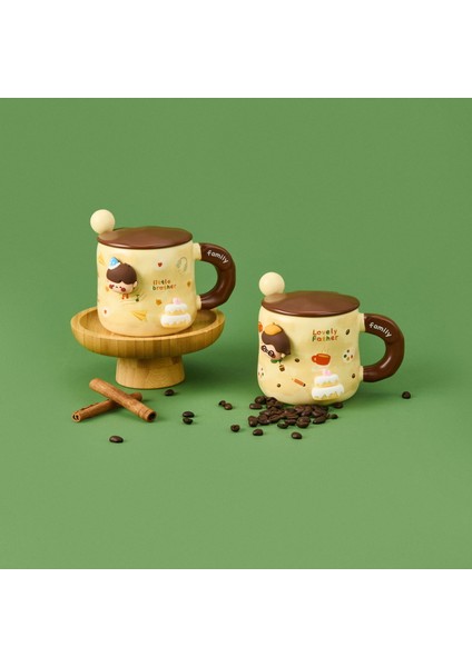 Figürlü Kaşıklı Kapaklı Kupa - Asorti - 250 ml modelleri