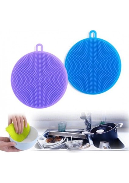 2&apos;li Kir Tutmaz Tırtıklı Yüzey Bulaşık Yıkama Pedi (5324)
