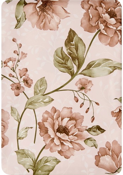 Time Gül Desenli Pvc Masa Örtüsü - Renkli - 140X140 cm