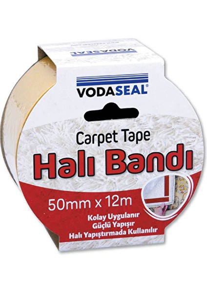 3 Adet Vodaseal Halı Montaj Bandı Beyaz 50MMX12M