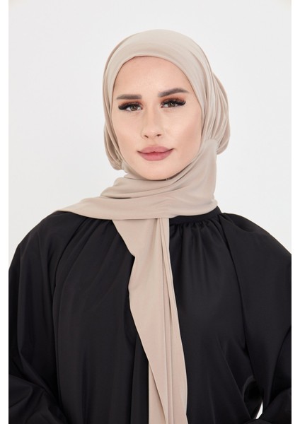 Bej Pratik Hazır Geçmeli Tesettür Bone Sandy Boyunluklu Çıtçıtlı 2505_12