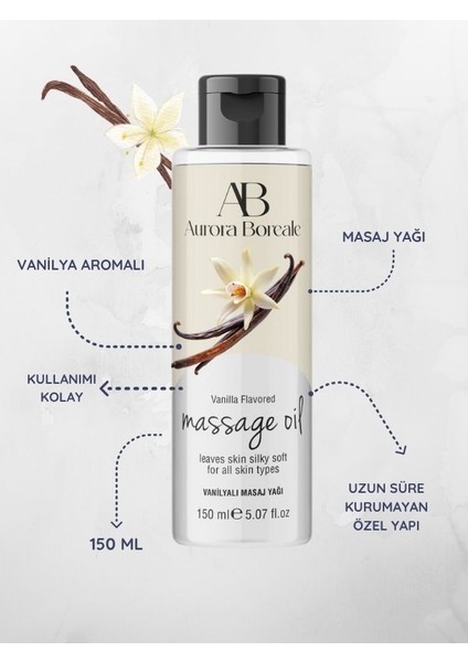A B Vanilya Aromalı Masaj Yağı 150 ml Aromatik Haz Verici Masaj Jeli Süper Etki Wqsx3