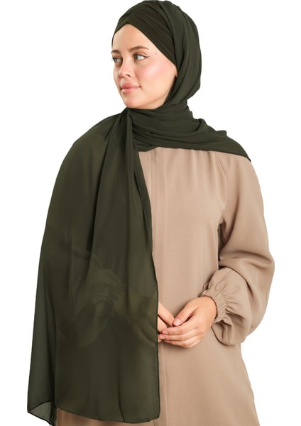 Haki Pratik Hazır Geçmeli Bone Şal Şifon Drapeli 2507_09 fiyatları