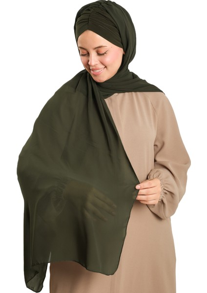 Haki Pratik Hazır Geçmeli Bone Şal Şifon Drapeli 2507_09 indirimleri