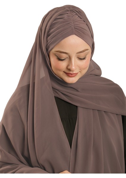 Vizon Pratik Hazır Geçmeli Bone Şal Şifon Drapeli 2507_10 modelleri