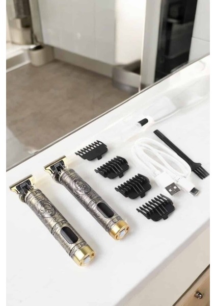 Tıraş Makinesi Şarjlı Profesyonel Saç Kesme Makinesi Gold Çizik Tıraş - T099G676-Z61099 indirimleri