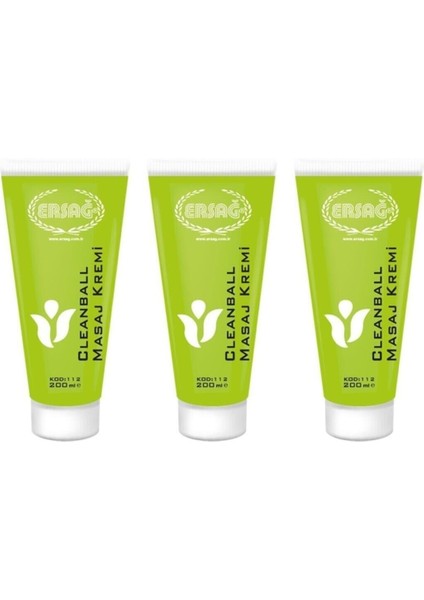 Clean Ball Masaj Kremi 200 ml x 3 Adet