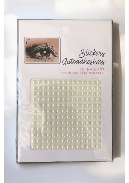 3D İncili Kendinden Yapışkanlı Nail Art ve Yüz Sticker – 168 Adet, Vücut Süsü Tırnak Taşı Saç Süsü