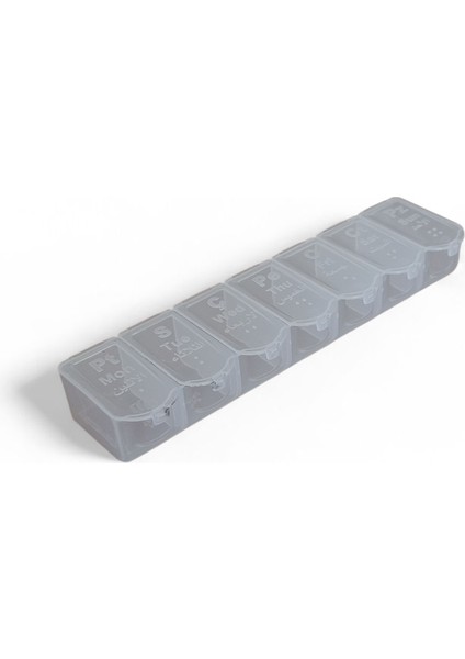 Şeffaf, Yedi Bölmeli, Haftalık Hap Kutusu, Plastik Hap Kutusu MEER1031 fiyatları