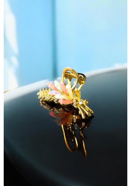 Kadın Gold Zirkon Taşlı Metal Toka ( 5,5 cm )