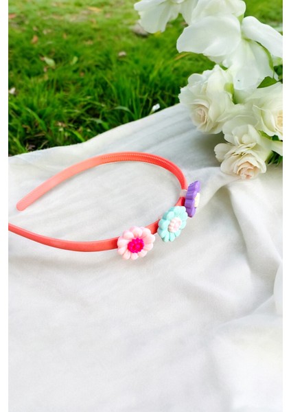 Çiçek Figürlü Parlak Renklerde Çocuk Taçı