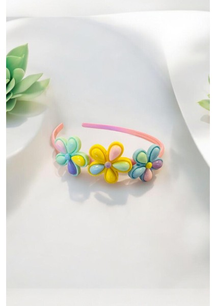 Çocuk Papatya Figürlü Parlak Renklerde Taç