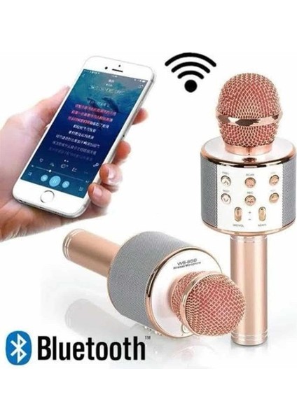 Karaoke Mikrofon Dahili Hoparlörlü Sd-Usb-Aux Girişli Bluetooth Hoparlör - M392R097-K81392 modelleri