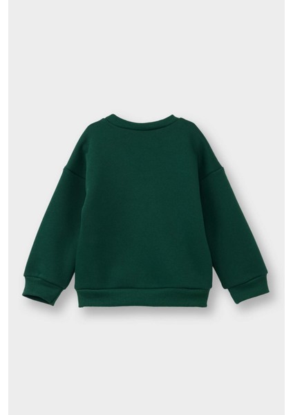 Erkek Bebek Bisiklet Yaka Dinozor Baskılı İçi Yumuşak Tüylü Sweatshirt G4221A525WN modelleri
