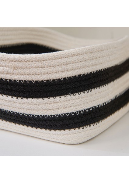 Living Elegant Curves Dekoratif Sepet - Siyah / Beyaz - 20X20X10 cm modelleri