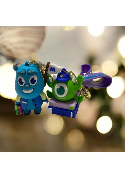 Sevimli Canavarlar Mike Wazowski Figürlü Anahtarlık / Çanta Süsü 2'li
