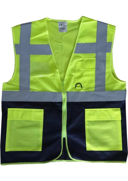 Yönetici Ikaz Yeleği Sarı/lacivert Xxl Beden