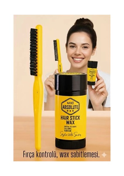 Bfs Topuz Fırçası Stick Wax Seti Profesyonel Saç Topuz Seti