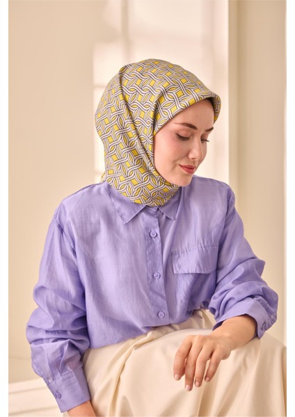 Twill Ipek Eşarp - 11479-05 Sarı Gümüş indirimleri